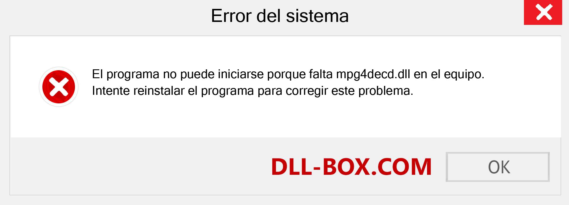 ¿Falta el archivo mpg4decd.dll ?. Descargar para Windows 7, 8, 10 - Corregir mpg4decd dll Missing Error en Windows, fotos, imágenes