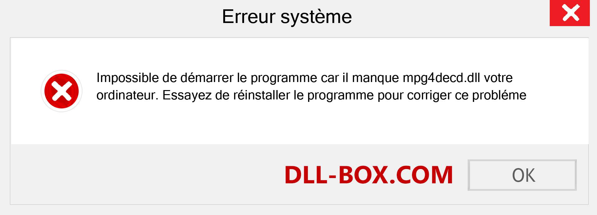 Le fichier mpg4decd.dll est manquant ?. Télécharger pour Windows 7, 8, 10 - Correction de l'erreur manquante mpg4decd dll sur Windows, photos, images